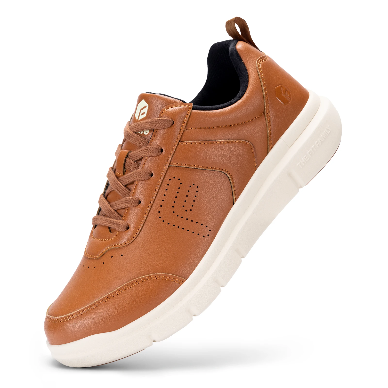 FitVille Men's Casual Leather Shoes Wide Width Walking Shoes Outdoor Lightweight for Swollen Feet Relieve Foot Pain