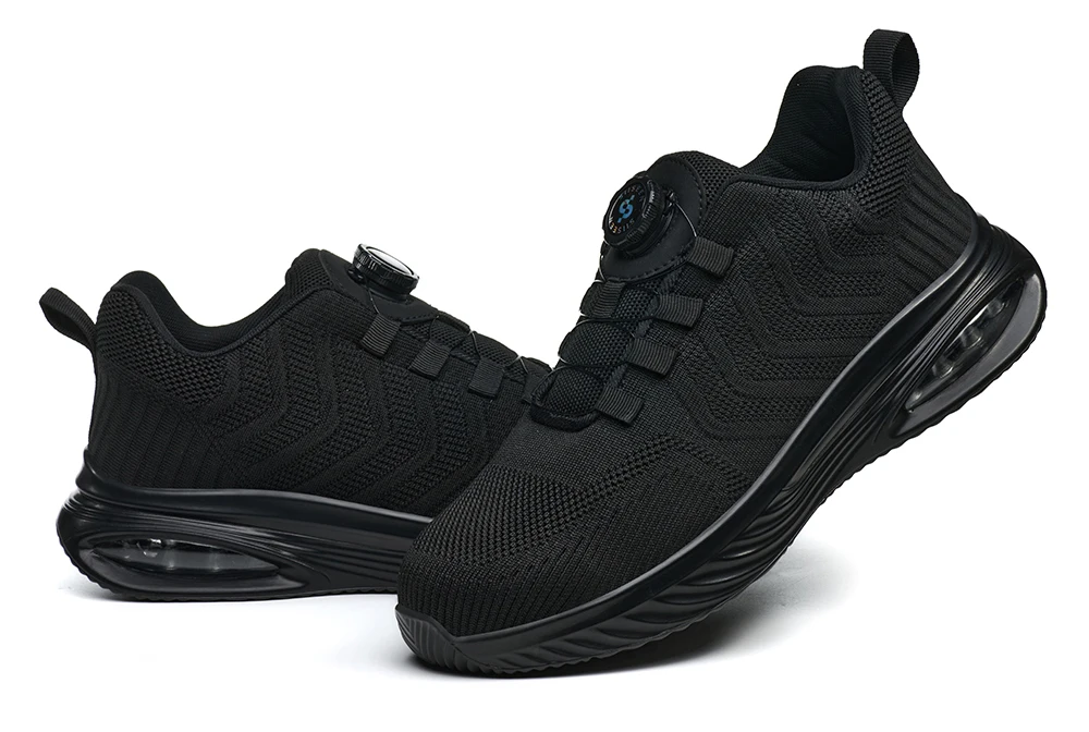 Rotating Button Safety Shoes Men Air Cushion Work Sneakers Steel Toe Shoes Puncture-Proof Security Protection Shoes Work Boots