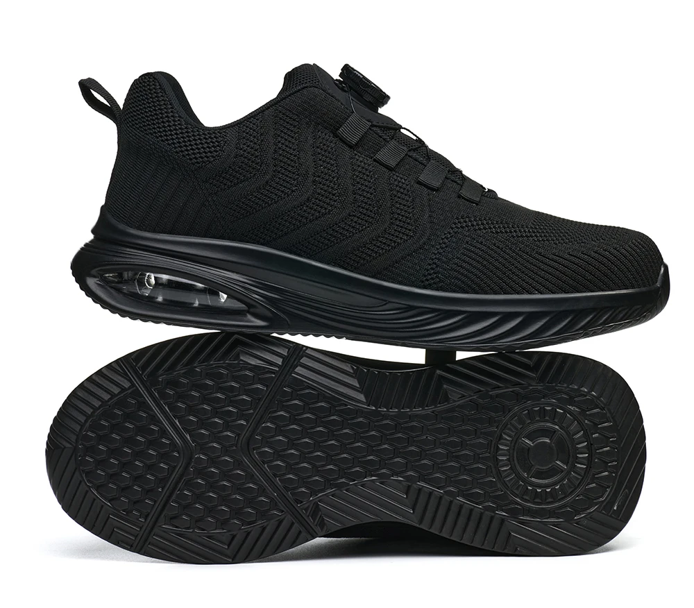 Rotating Button Safety Shoes Men Air Cushion Work Sneakers Steel Toe Shoes Puncture-Proof Security Protection Shoes Work Boots