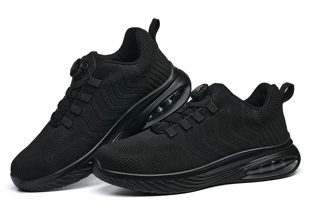 Rotating Button Safety Shoes Men Air Cushion Work Sneakers Steel Toe Shoes Puncture-Proof Security Protection Shoes Work Boots