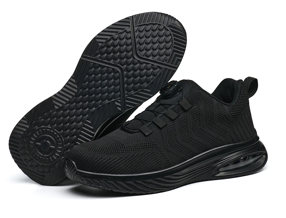 Rotating Button Safety Shoes Men Air Cushion Work Sneakers Steel Toe Shoes Puncture-Proof Security Protection Shoes Work Boots
