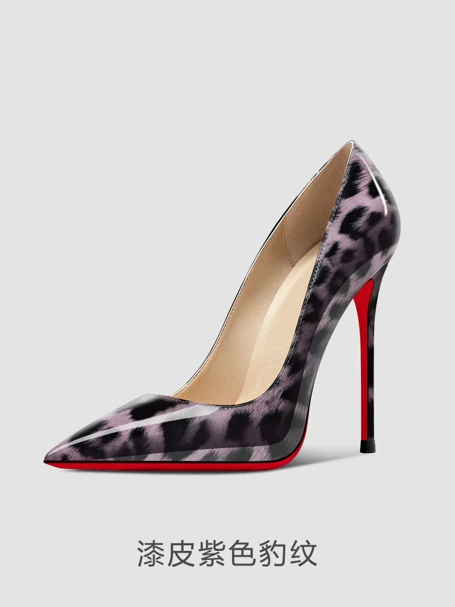 New 12cm multi-color super high heels for women and men, slim and oversized, sexy pointed commuter single shoes