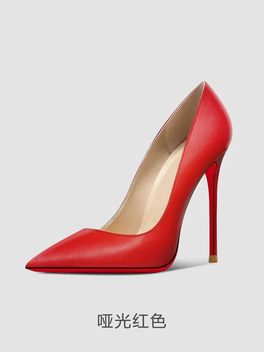 New 12cm multi-color super high heels for women and men, slim and oversized, sexy pointed commuter single shoes
