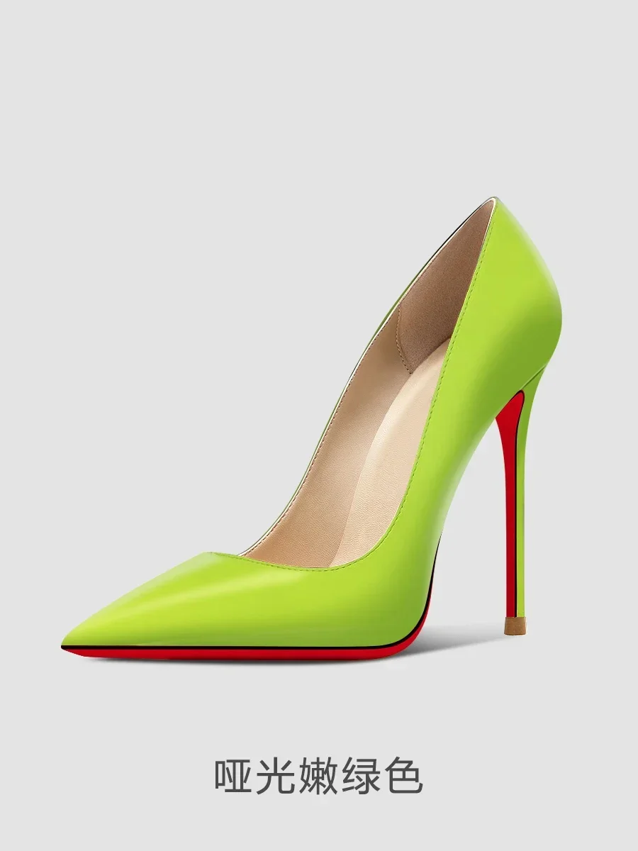 New 12cm multi-color super high heels for women and men, slim and oversized, sexy pointed commuter single shoes