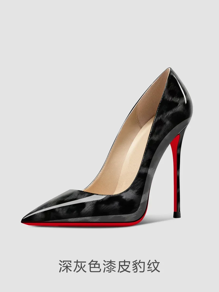 New 12cm multi-color super high heels for women and men, slim and oversized, sexy pointed commuter single shoes