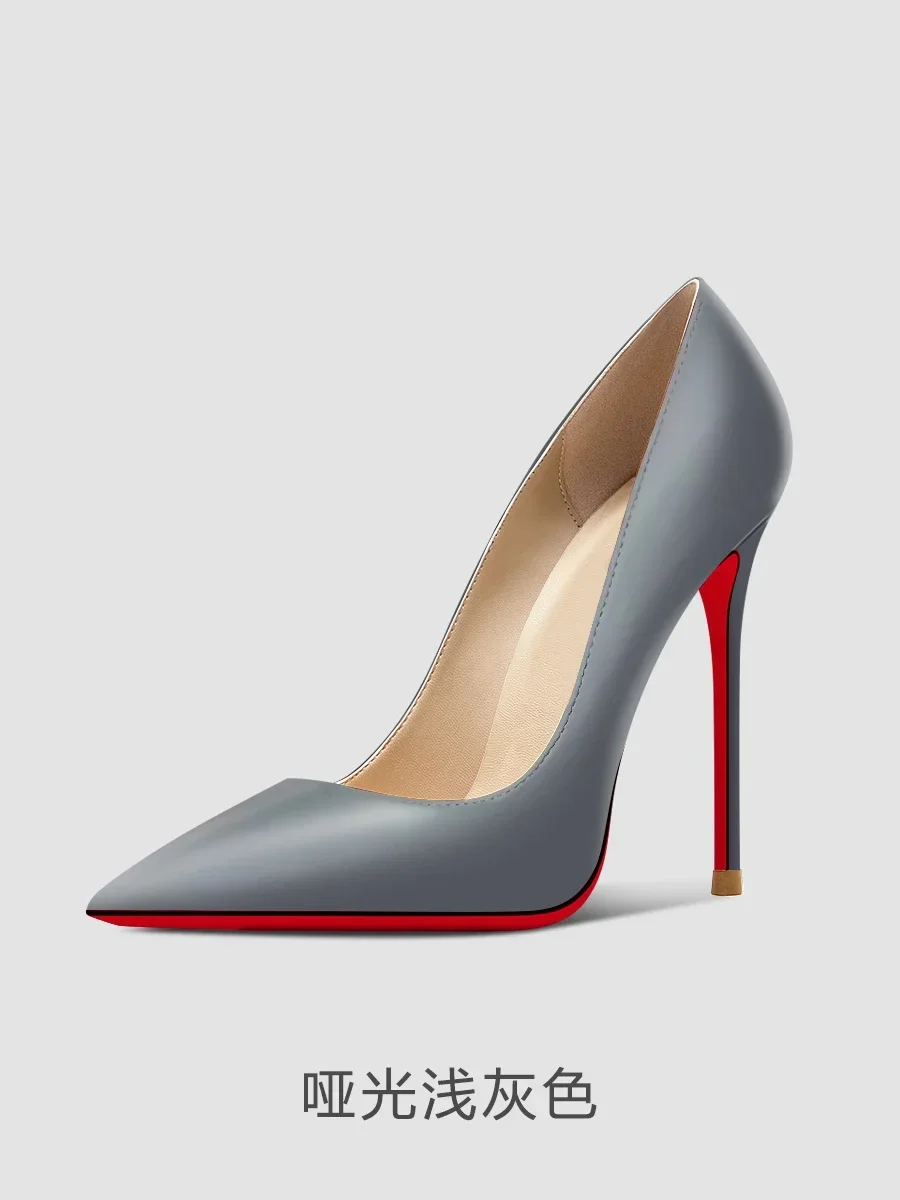 New 12cm multi-color super high heels for women and men, slim and oversized, sexy pointed commuter single shoes