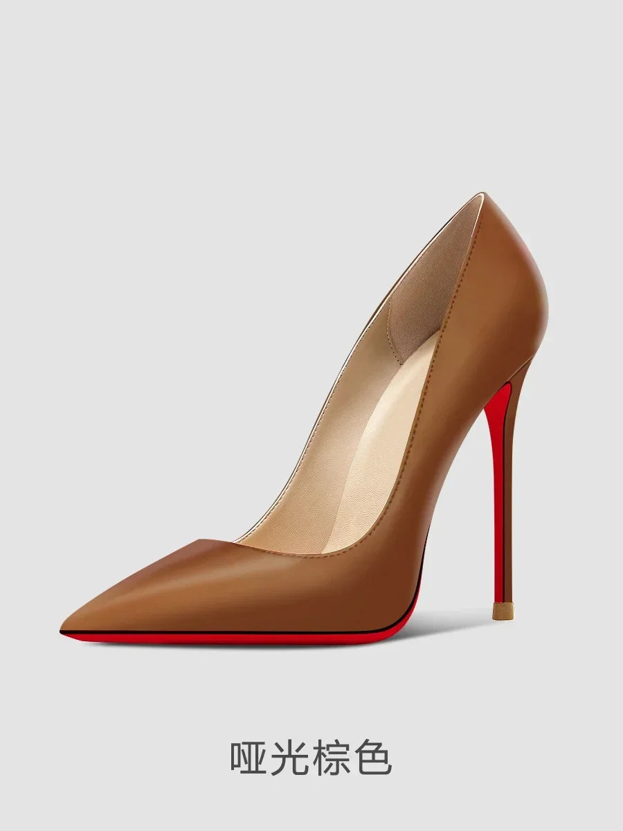New 12cm multi-color super high heels for women and men, slim and oversized, sexy pointed commuter single shoes