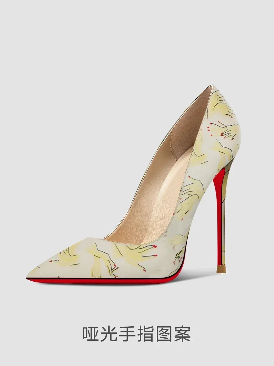 New 12cm multi-color super high heels for women and men, slim and oversized, sexy pointed commuter single shoes