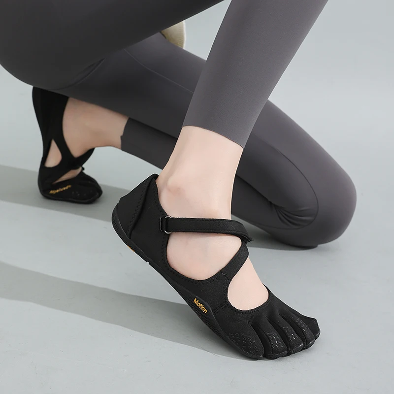 Women Five Finger Yoga Shoes Non-Slip Barefoot Training Sneakers Elastic Cross-Strap Pilates Flats Breathable Fitness Gym Dance