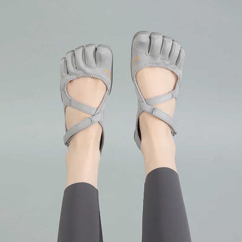 Women Five Finger Yoga Shoes Non-Slip Barefoot Training Sneakers Elastic Cross-Strap Pilates Flats Breathable Fitness Gym Dance