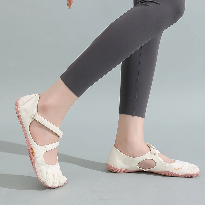 Women Five Finger Yoga Shoes Non-Slip Barefoot Training Sneakers Elastic Cross-Strap Pilates Flats Breathable Fitness Gym Dance