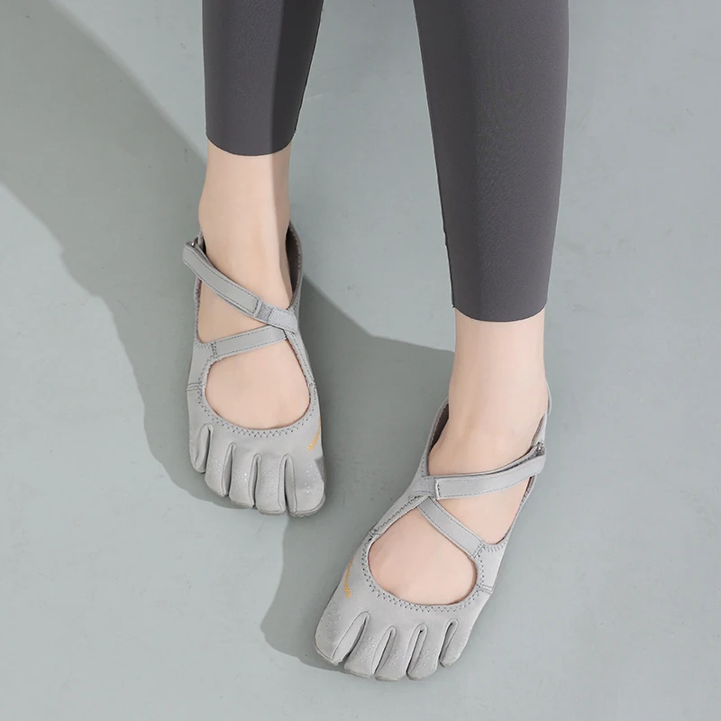 Women Five Finger Yoga Shoes Non-Slip Barefoot Training Sneakers Elastic Cross-Strap Pilates Flats Breathable Fitness Gym Dance