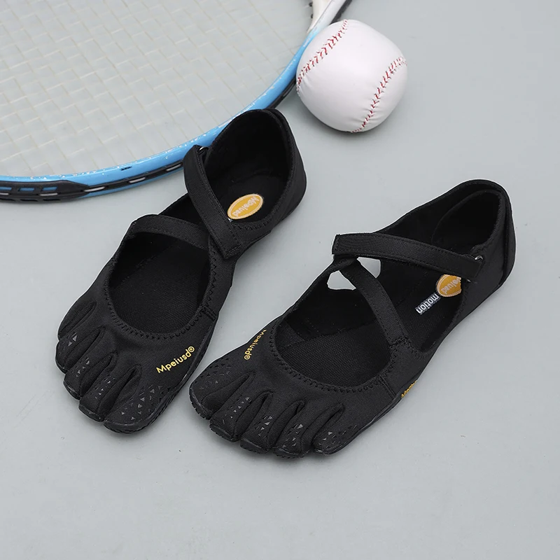 Women Five Finger Yoga Shoes Non-Slip Barefoot Training Sneakers Elastic Cross-Strap Pilates Flats Breathable Fitness Gym Dance