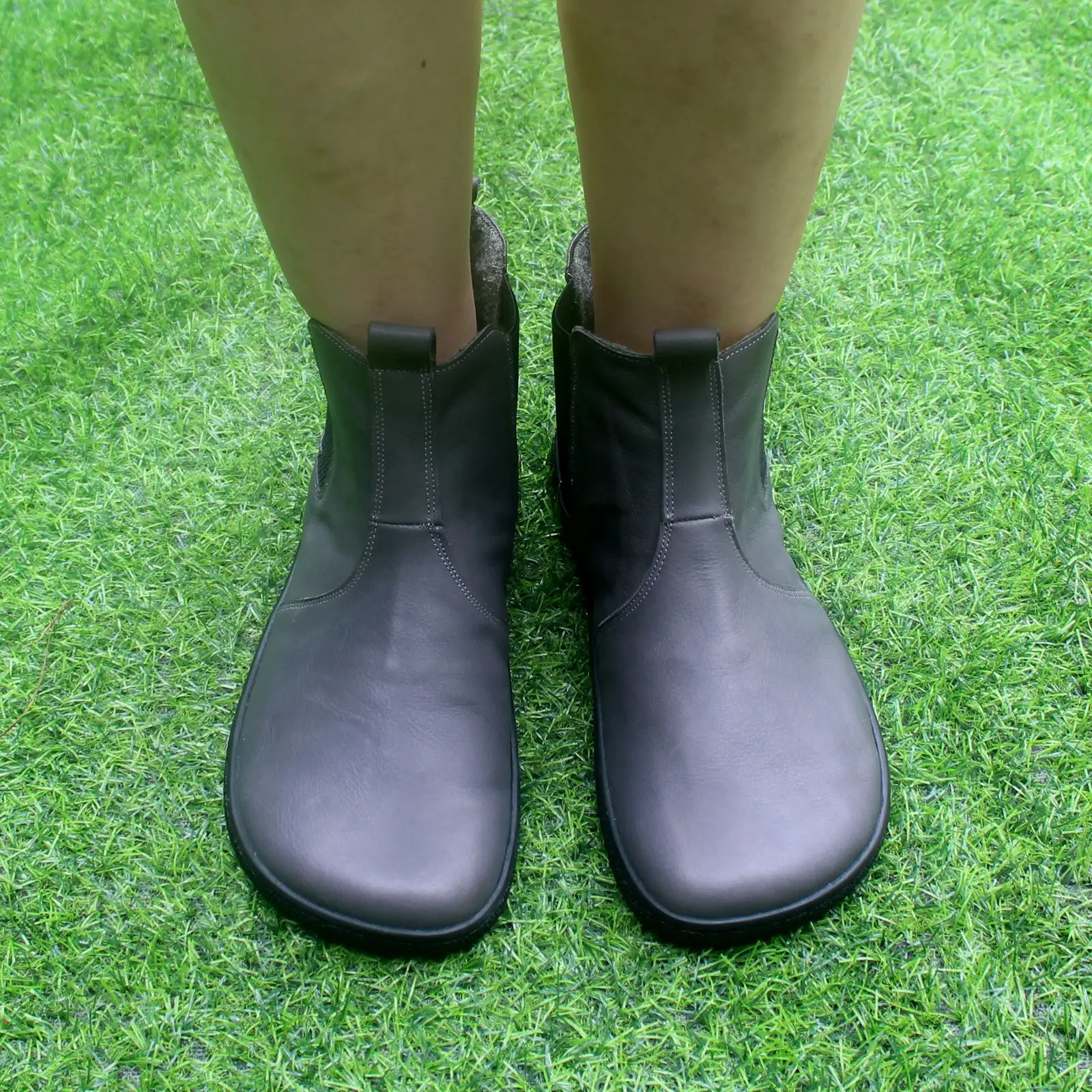 Barefoot Leather Boots With Wool Linning Inside For Women man Zero Drop Wider Toes Box