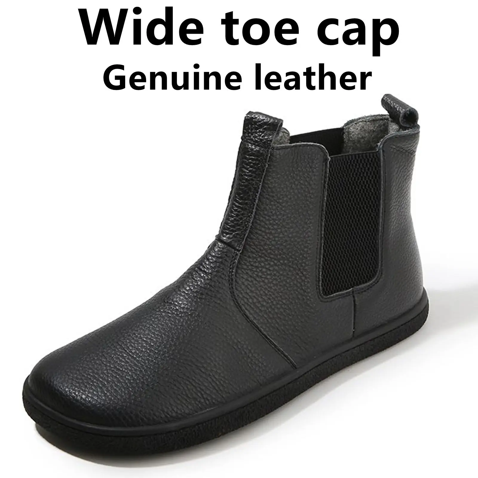 Barefoot Leather Boots With Wool Linning Inside For Women man Zero Drop Wider Toes Box