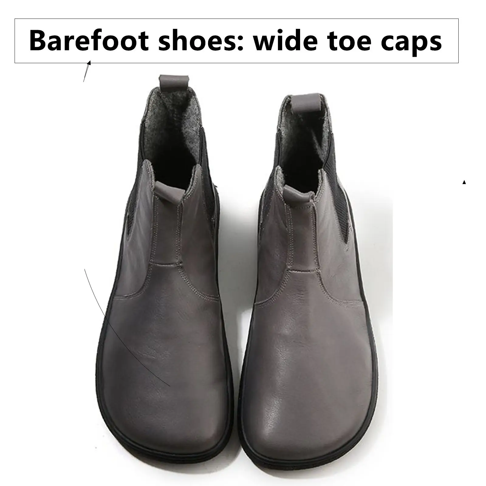 Barefoot Leather Boots With Wool Linning Inside For Women man Zero Drop Wider Toes Box
