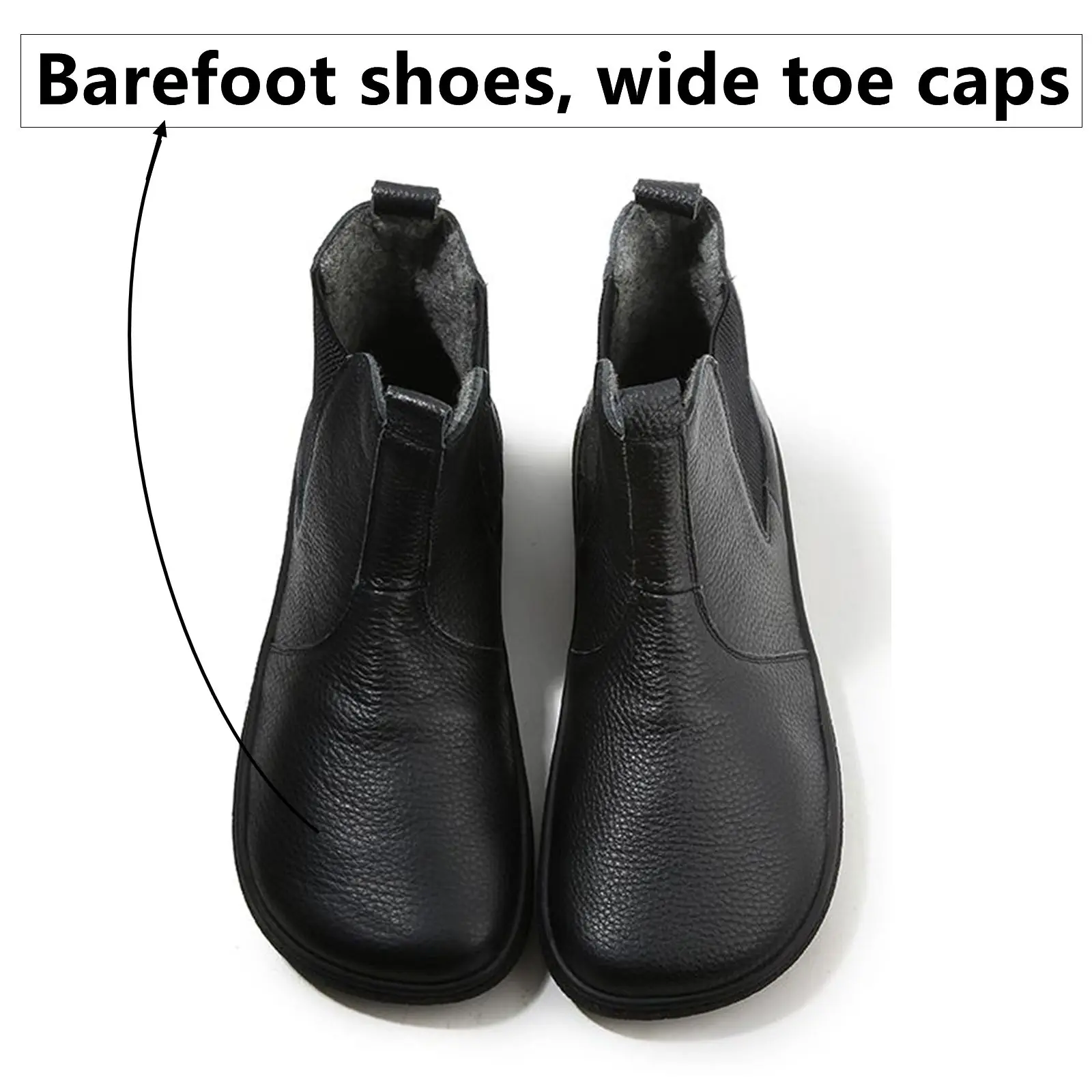 Barefoot Leather Boots With Wool Linning Inside For Women man Zero Drop Wider Toes Box
