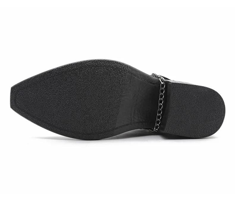 Men Genuine Leather High Heel Height Increase Formal Dress Boots Wedding Banquet Business Comfortable Elevator Cuban Heel Shoes