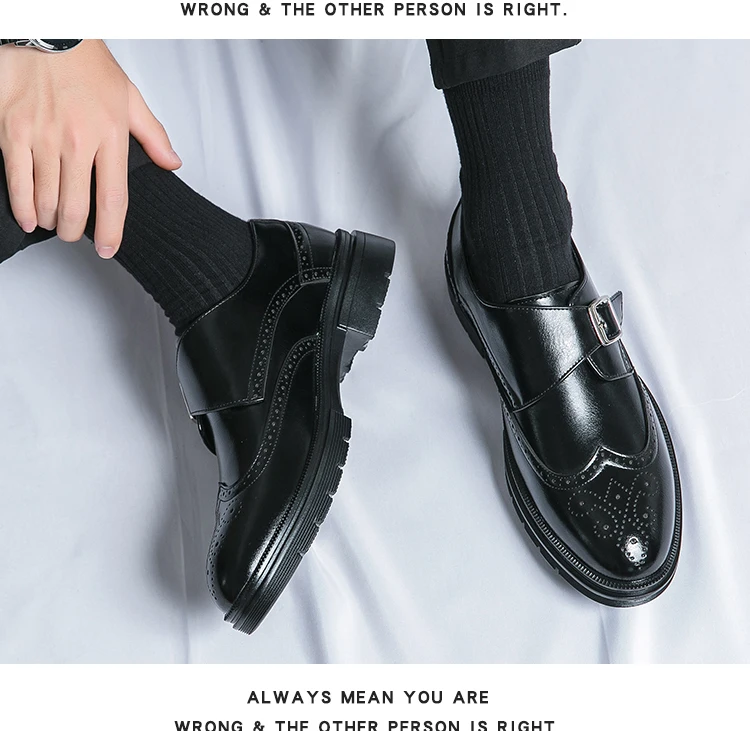 Fashion Formal Wedding Shoes Men Trend Casual Business Leather Shoes For Men High Quality Social Brogues Leather Shoes Male
