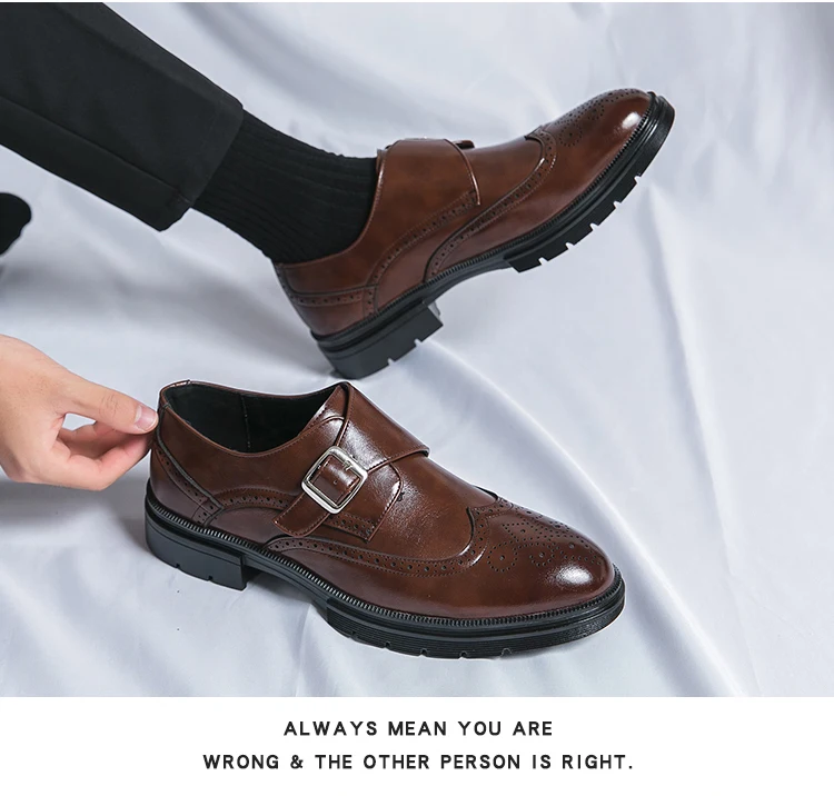 Fashion Formal Wedding Shoes Men Trend Casual Business Leather Shoes For Men High Quality Social Brogues Leather Shoes Male
