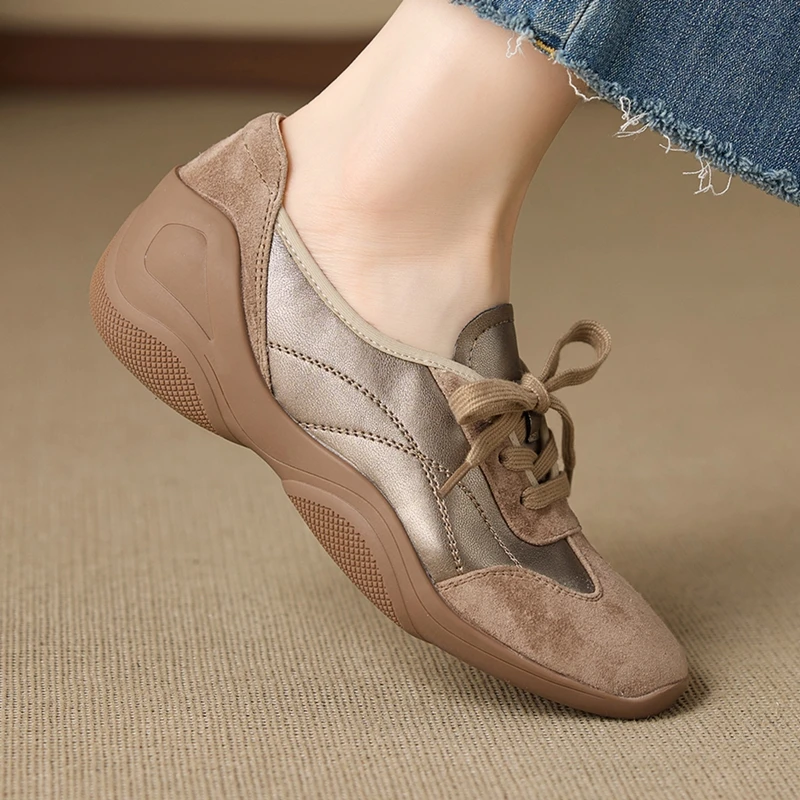 AIYUQI 2026 New Women's Loafers Shoe Anti-Slip Lace-Up Comfortable Women Shoes Spring and Autumn Breathable Formal Female Shoes