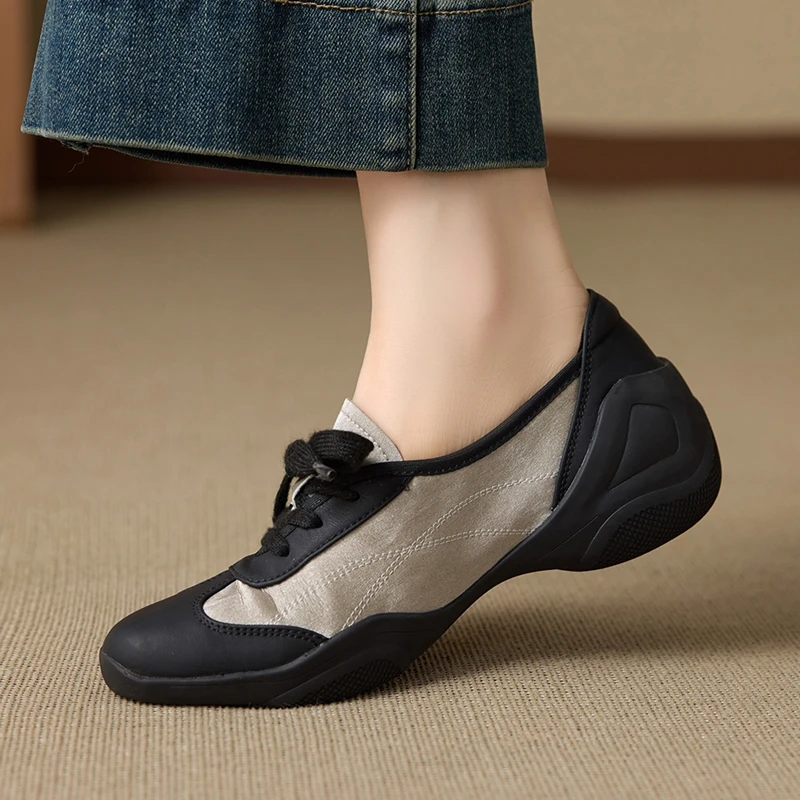 AIYUQI 2026 New Women's Loafers Shoe Anti-Slip Lace-Up Comfortable Women Shoes Spring and Autumn Breathable Formal Female Shoes
