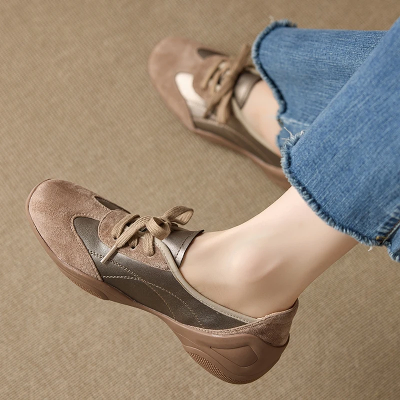 AIYUQI 2026 New Women's Loafers Shoe Anti-Slip Lace-Up Comfortable Women Shoes Spring and Autumn Breathable Formal Female Shoes