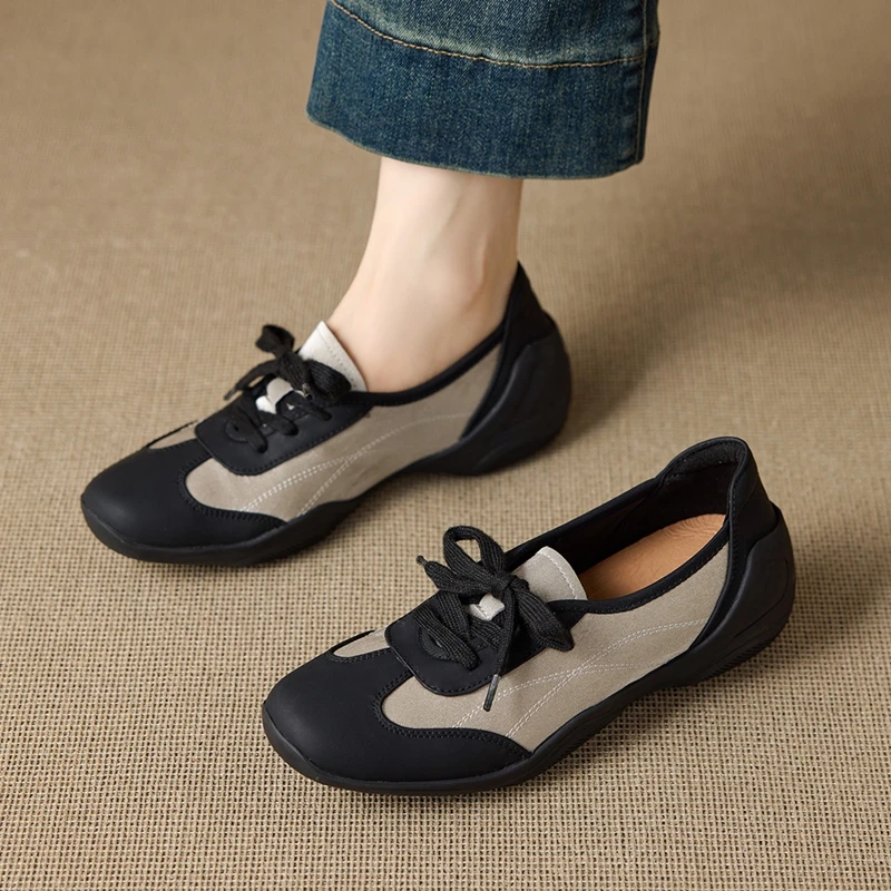 AIYUQI 2026 New Women's Loafers Shoe Anti-Slip Lace-Up Comfortable Women Shoes Spring and Autumn Breathable Formal Female Shoes