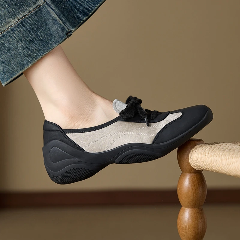 AIYUQI 2026 New Women's Loafers Shoe Anti-Slip Lace-Up Comfortable Women Shoes Spring and Autumn Breathable Formal Female Shoes