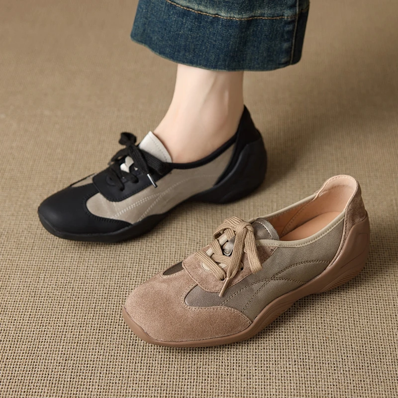 AIYUQI 2026 New Women's Loafers Shoe Anti-Slip Lace-Up Comfortable Women Shoes Spring and Autumn Breathable Formal Female Shoes