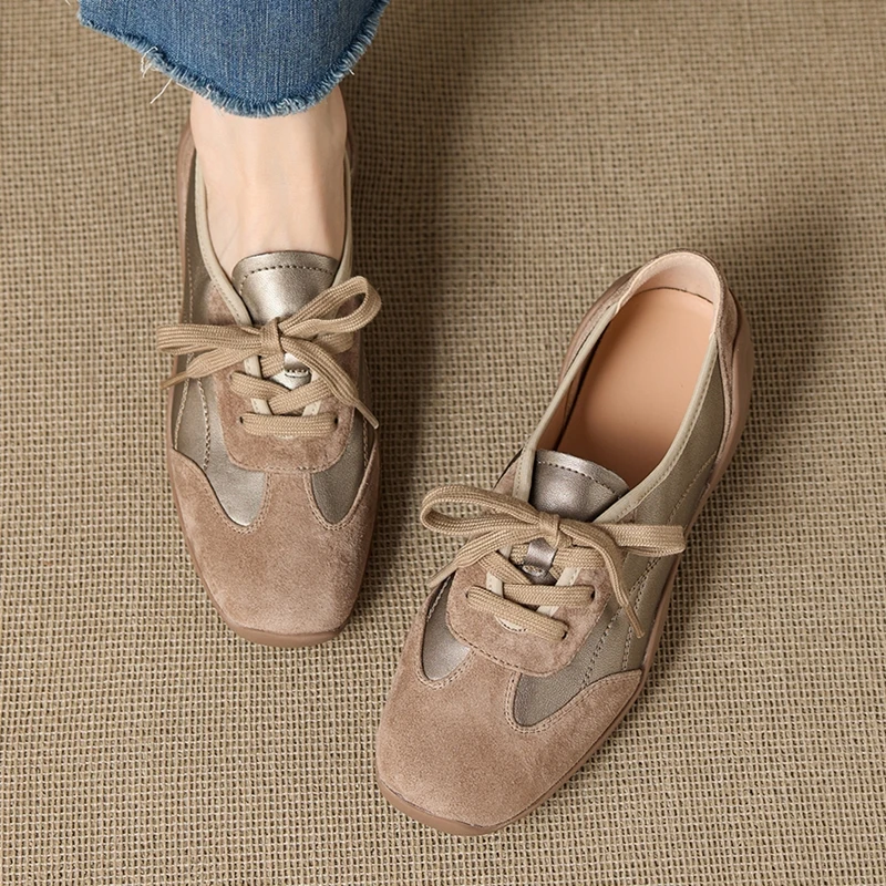 AIYUQI 2026 New Women's Loafers Shoe Anti-Slip Lace-Up Comfortable Women Shoes Spring and Autumn Breathable Formal Female Shoes