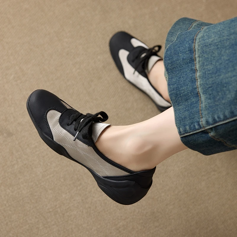 AIYUQI 2026 New Women's Loafers Shoe Anti-Slip Lace-Up Comfortable Women Shoes Spring and Autumn Breathable Formal Female Shoes