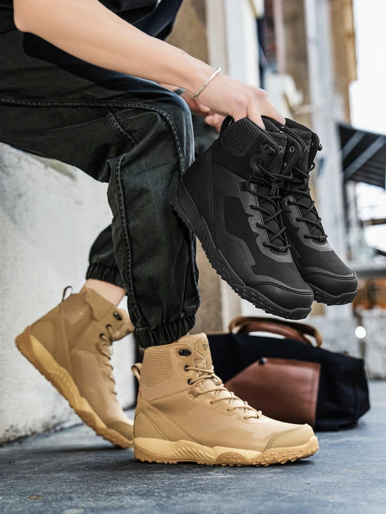 Men New Tactical Boots Outdoor Training Safety Work Anti-Slip Male Waterproof Breathable Army Boots Rapid Response Hunting Boot
