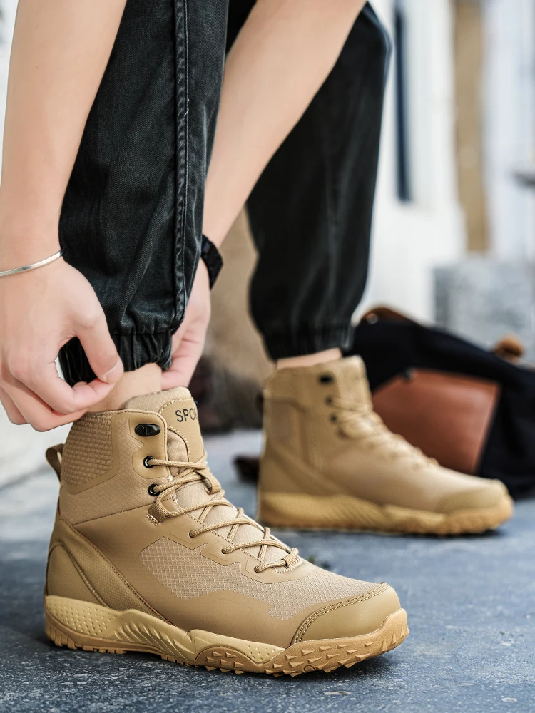 Men New Tactical Boots Outdoor Training Safety Work Anti-Slip Male Waterproof Breathable Army Boots Rapid Response Hunting Boot