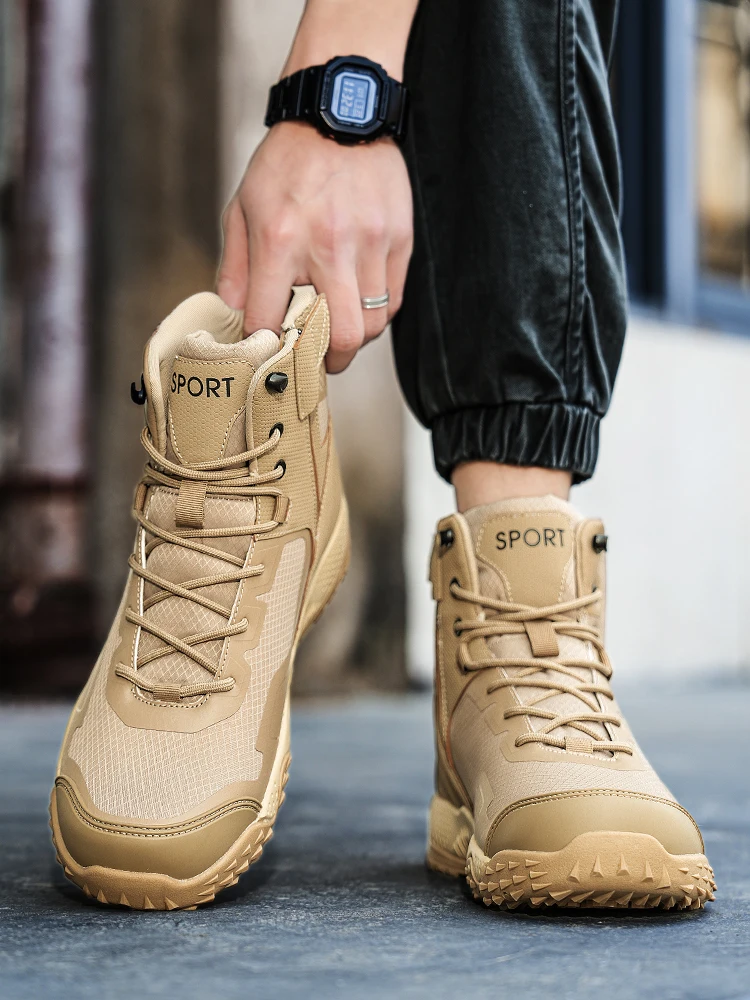 Men New Tactical Boots Outdoor Training Safety Work Anti-Slip Male Waterproof Breathable Army Boots Rapid Response Hunting Boot