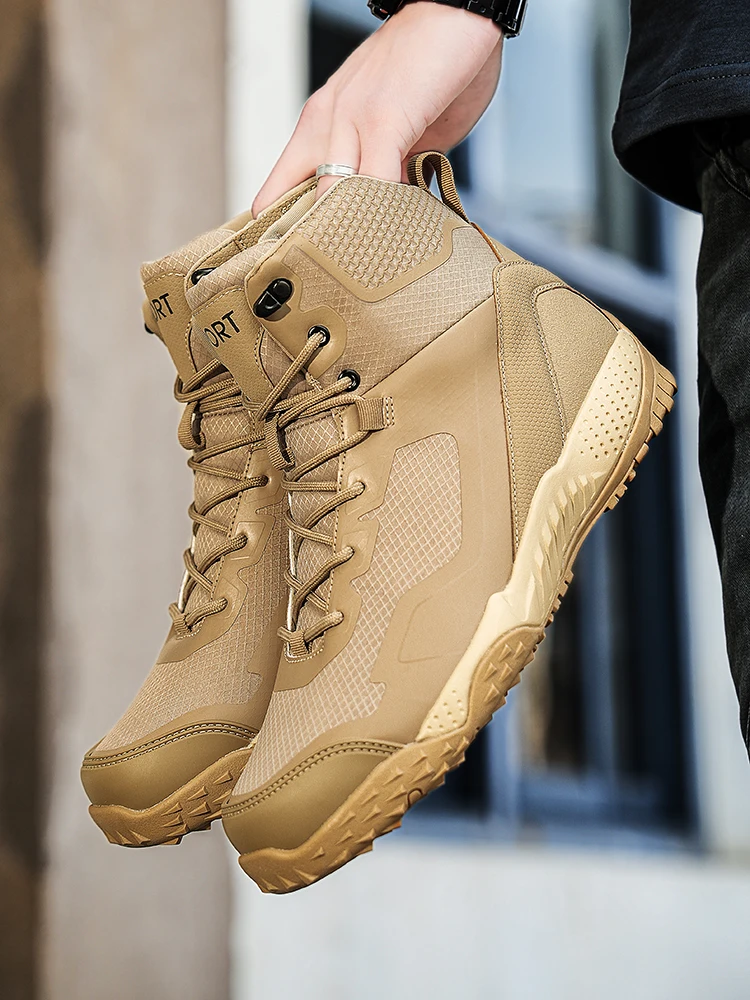 Men New Tactical Boots Outdoor Training Safety Work Anti-Slip Male Waterproof Breathable Army Boots Rapid Response Hunting Boot