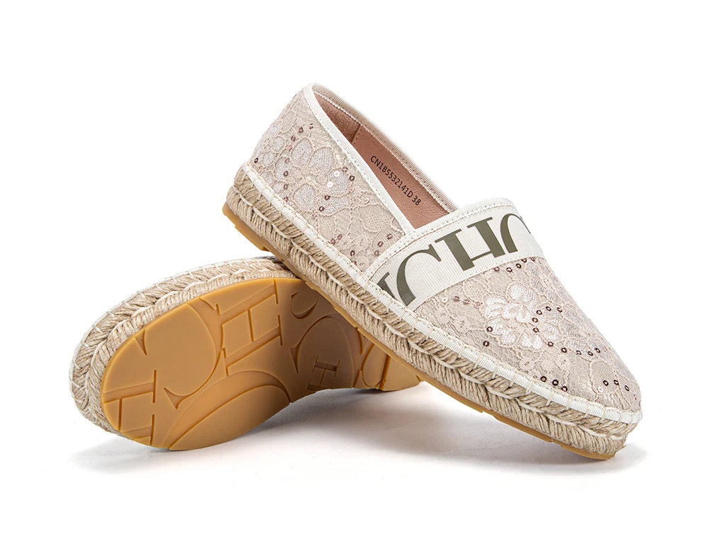 Loafers Summer Women's Casual Shoes Flat Cloth Shoes Hemp Rope Weaving Beach Shoes Lace Girl CHHC