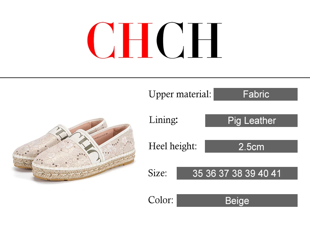 Loafers Summer Women's Casual Shoes Flat Cloth Shoes Hemp Rope Weaving Beach Shoes Lace Girl CHHC