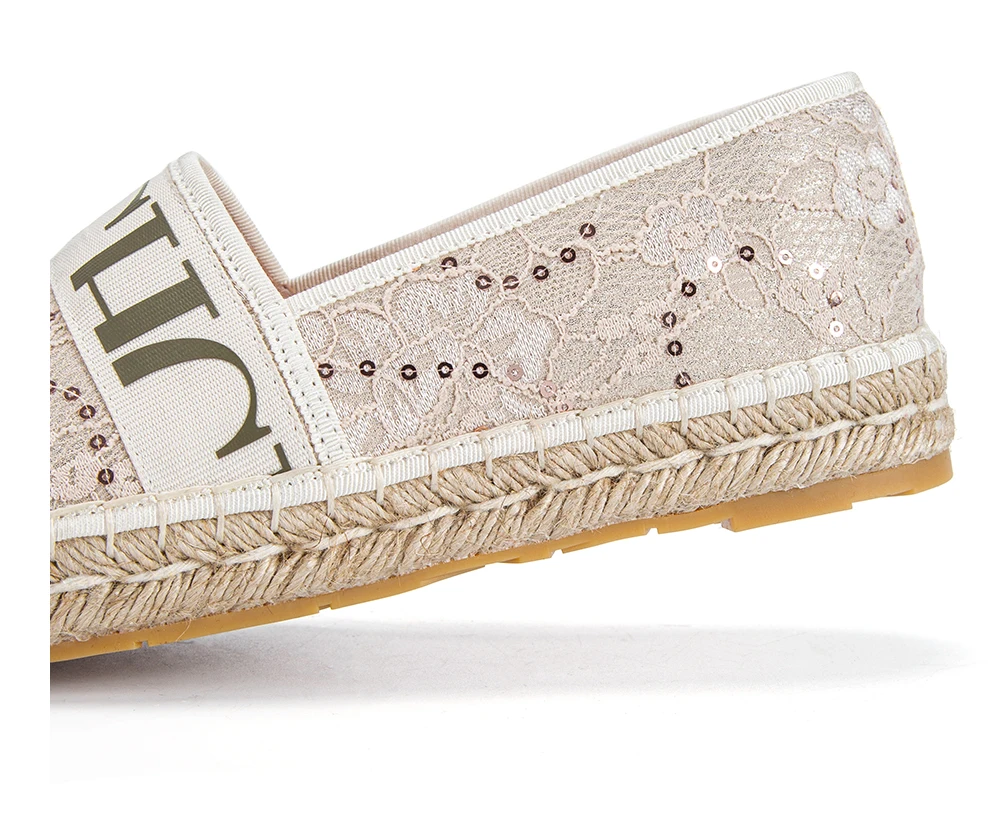Loafers Summer Women's Casual Shoes Flat Cloth Shoes Hemp Rope Weaving Beach Shoes Lace Girl CHHC