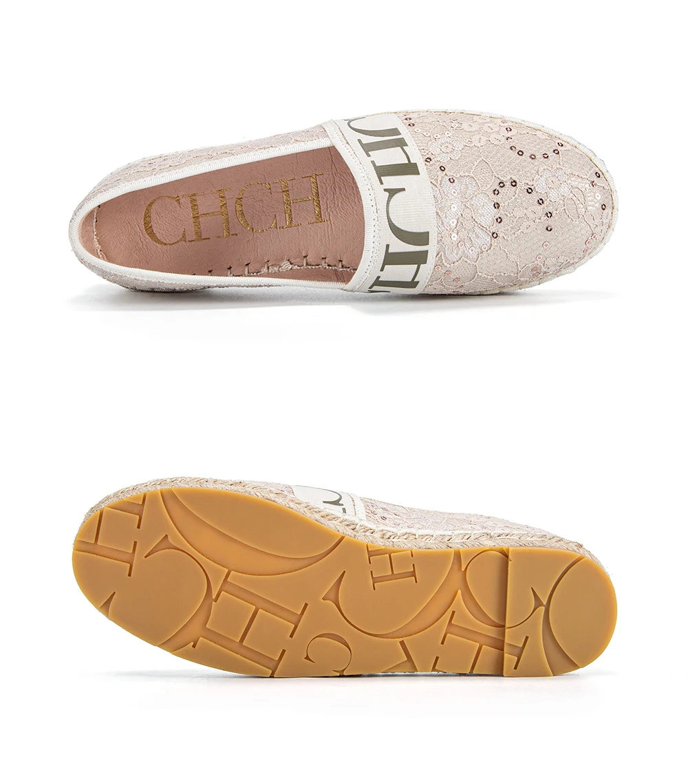 Loafers Summer Women's Casual Shoes Flat Cloth Shoes Hemp Rope Weaving Beach Shoes Lace Girl CHHC