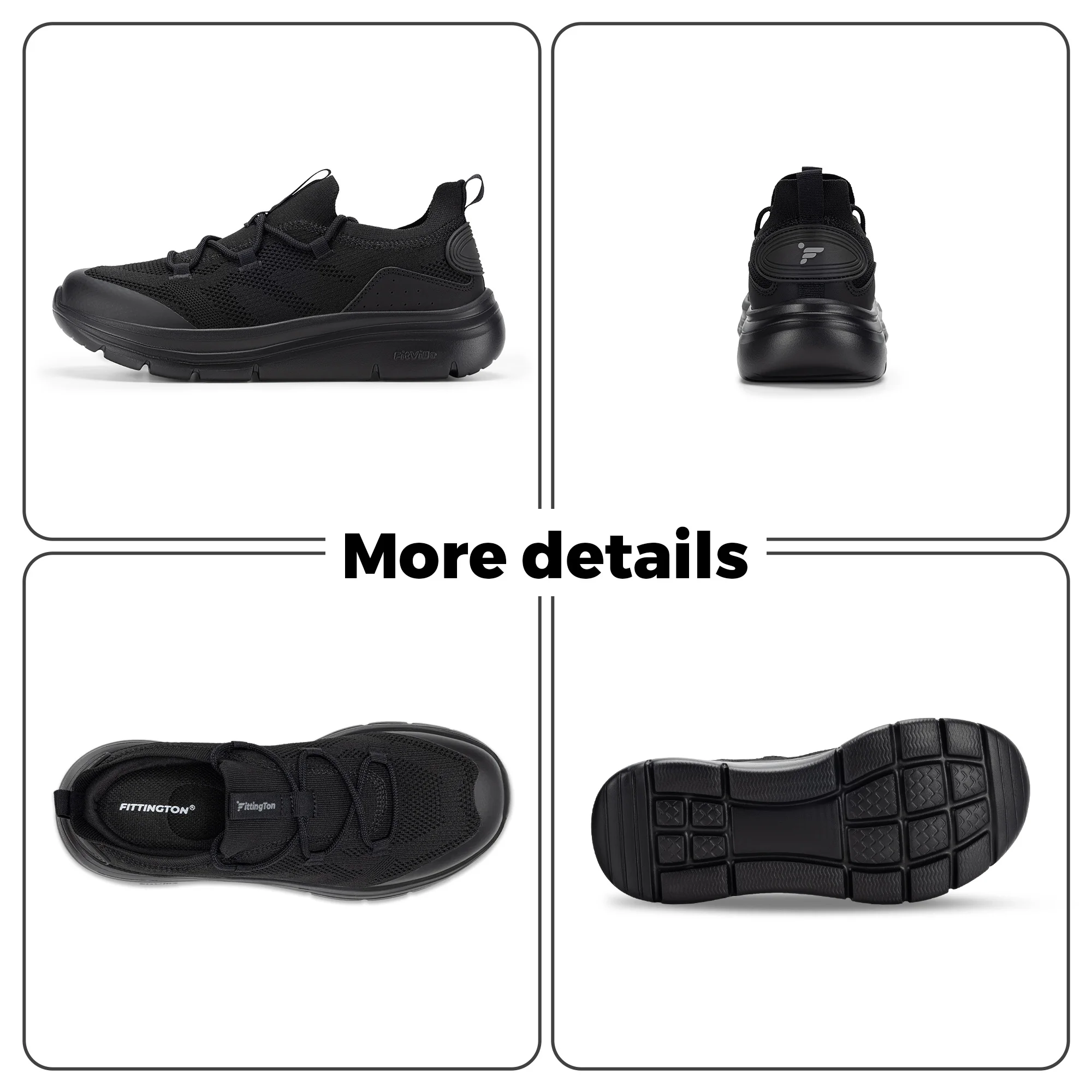 Fittington Wide Toe Walking Shoes Breathable Casual Running Shoes for Men Trainer Jogging Footwear Arch Support Foot Pain Relief