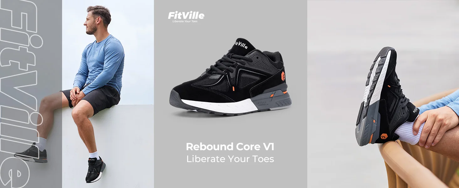 Fittington Extra Wide Walking Shoes For Men Breathable Large Size Non-slip Sport Sneakers For Flat Feet Heel Pain Relief