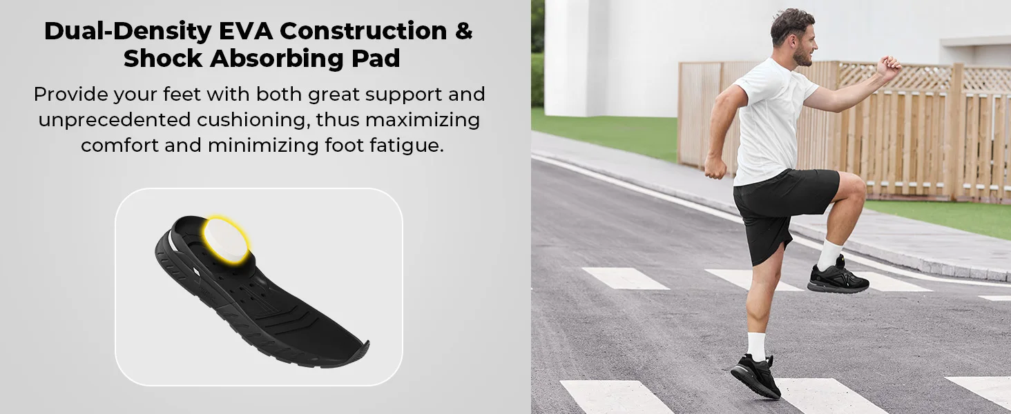 Fittington Extra Wide Walking Shoes For Men Breathable Large Size Non-slip Sport Sneakers For Flat Feet Heel Pain Relief