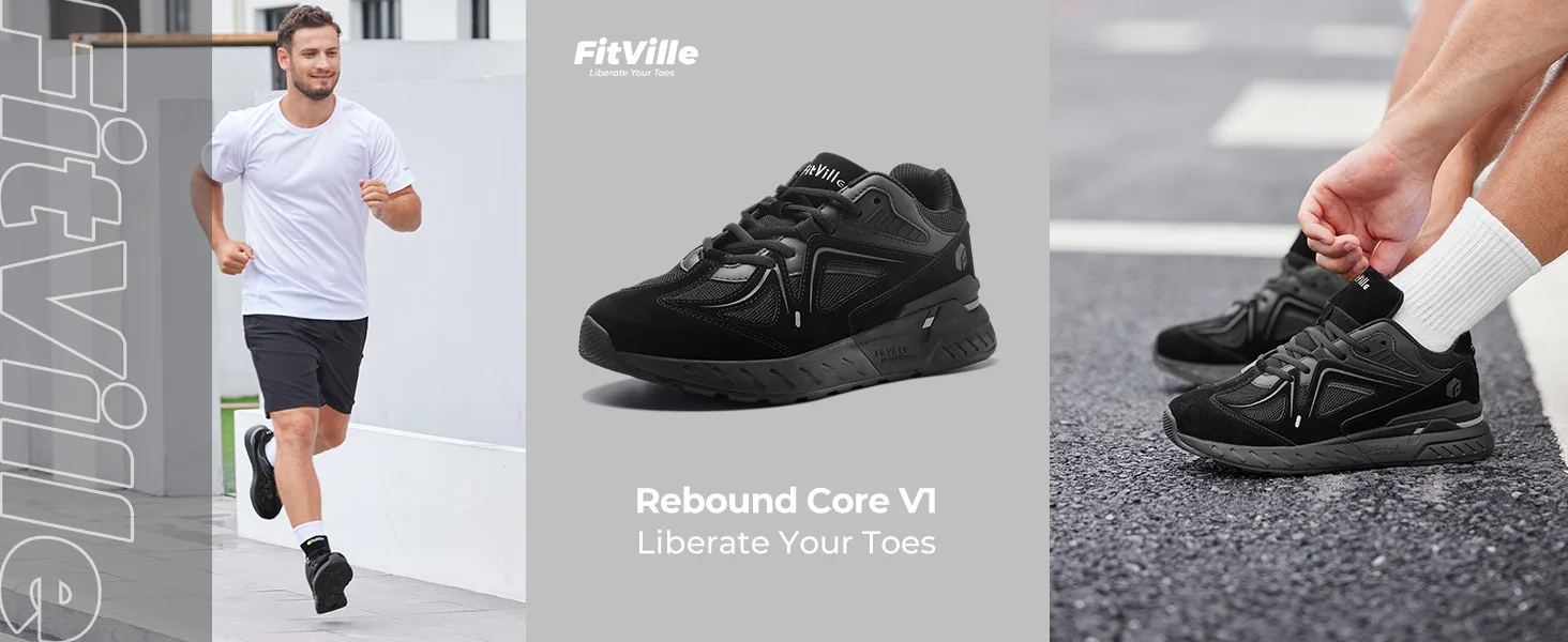 Fittington Extra Wide Walking Shoes For Men Breathable Large Size Non-slip Sport Sneakers For Flat Feet Heel Pain Relief