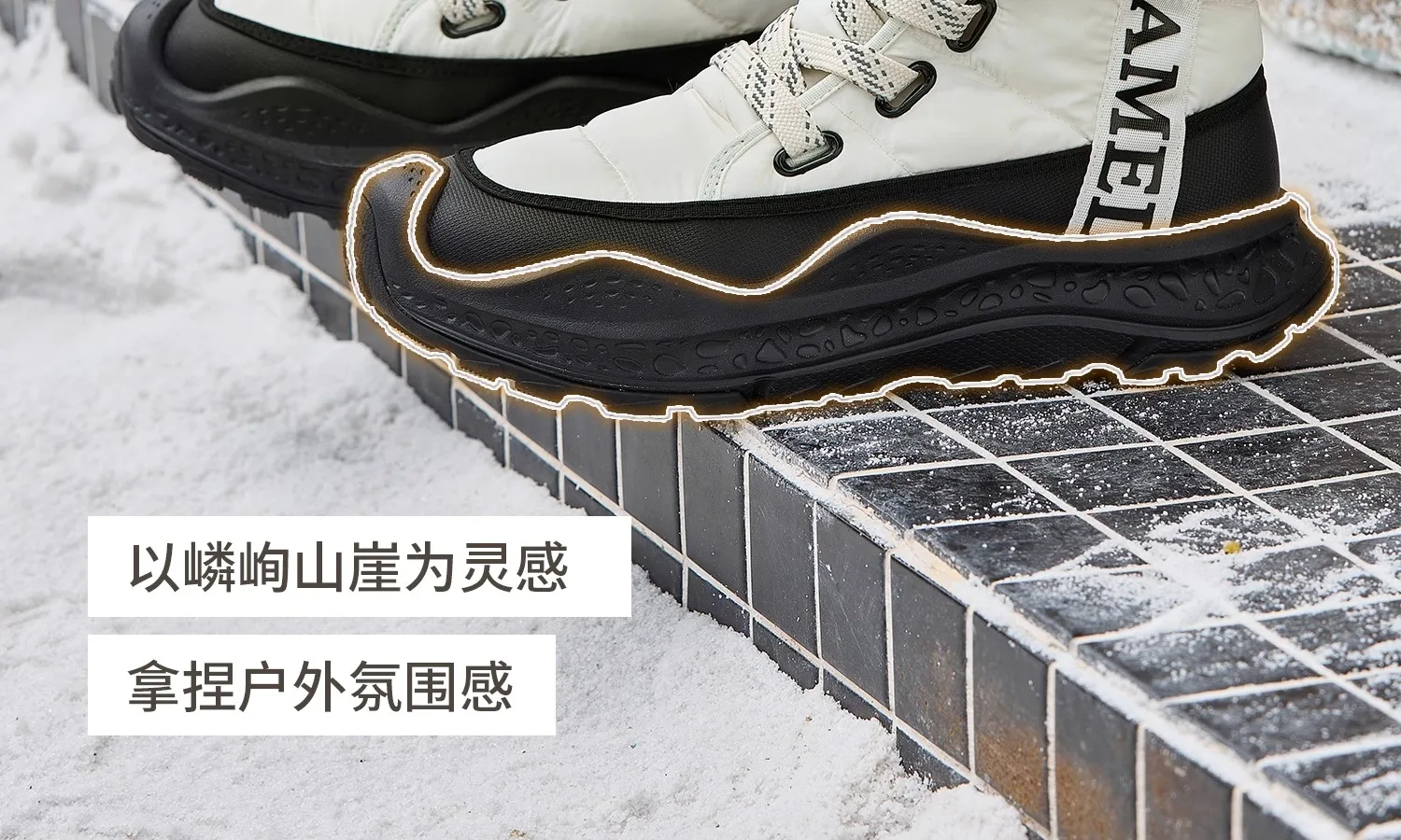 GOLDEN CAMEL Men's Winter Snow Boots Thick-Soled Non-Slip Cotton Shoes with Climb Heating Velvet Warm High-top Boot Cold Weather