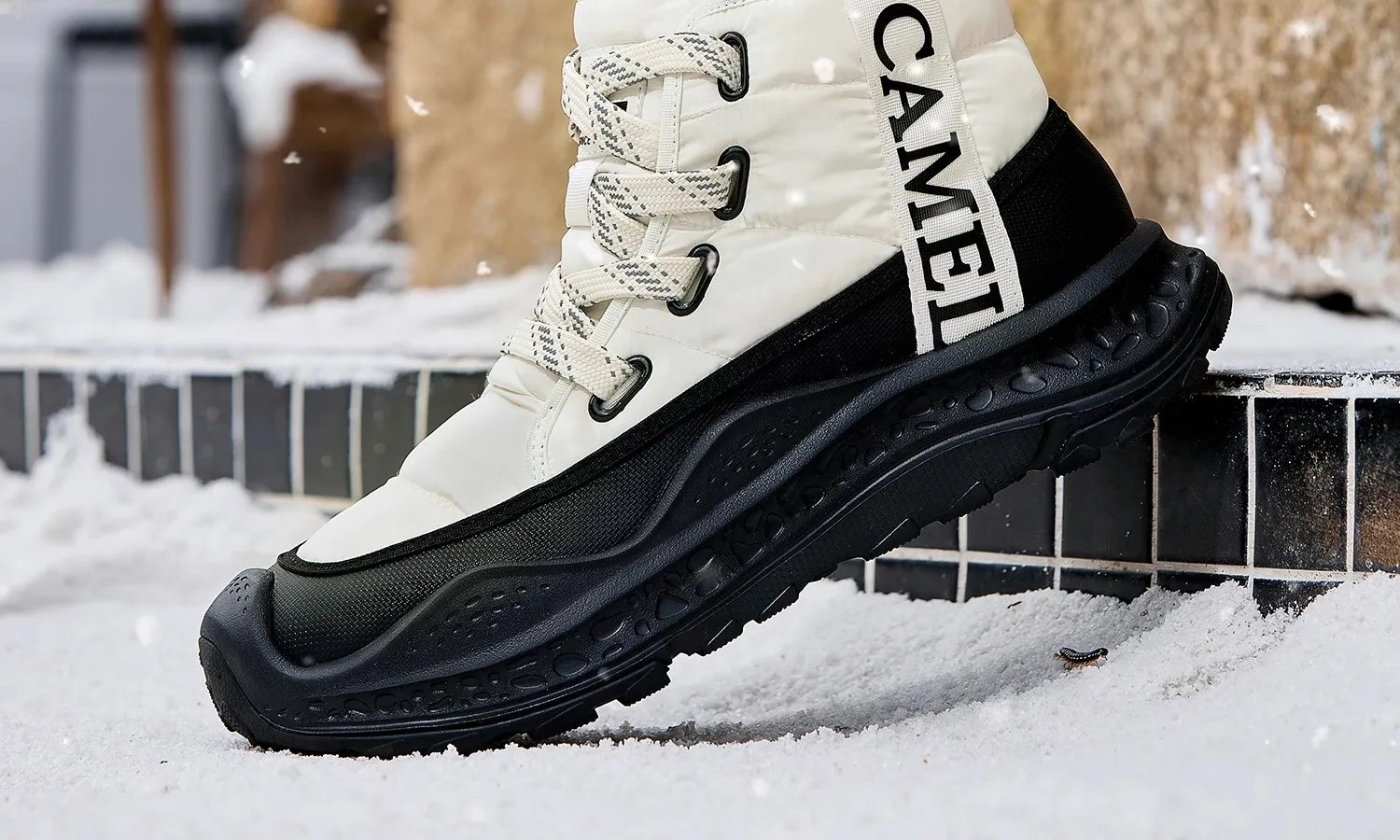 GOLDEN CAMEL Men's Winter Snow Boots Thick-Soled Non-Slip Cotton Shoes with Climb Heating Velvet Warm High-top Boot Cold Weather