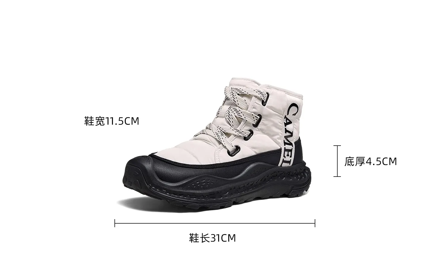 GOLDEN CAMEL Men's Winter Snow Boots Thick-Soled Non-Slip Cotton Shoes with Climb Heating Velvet Warm High-top Boot Cold Weather