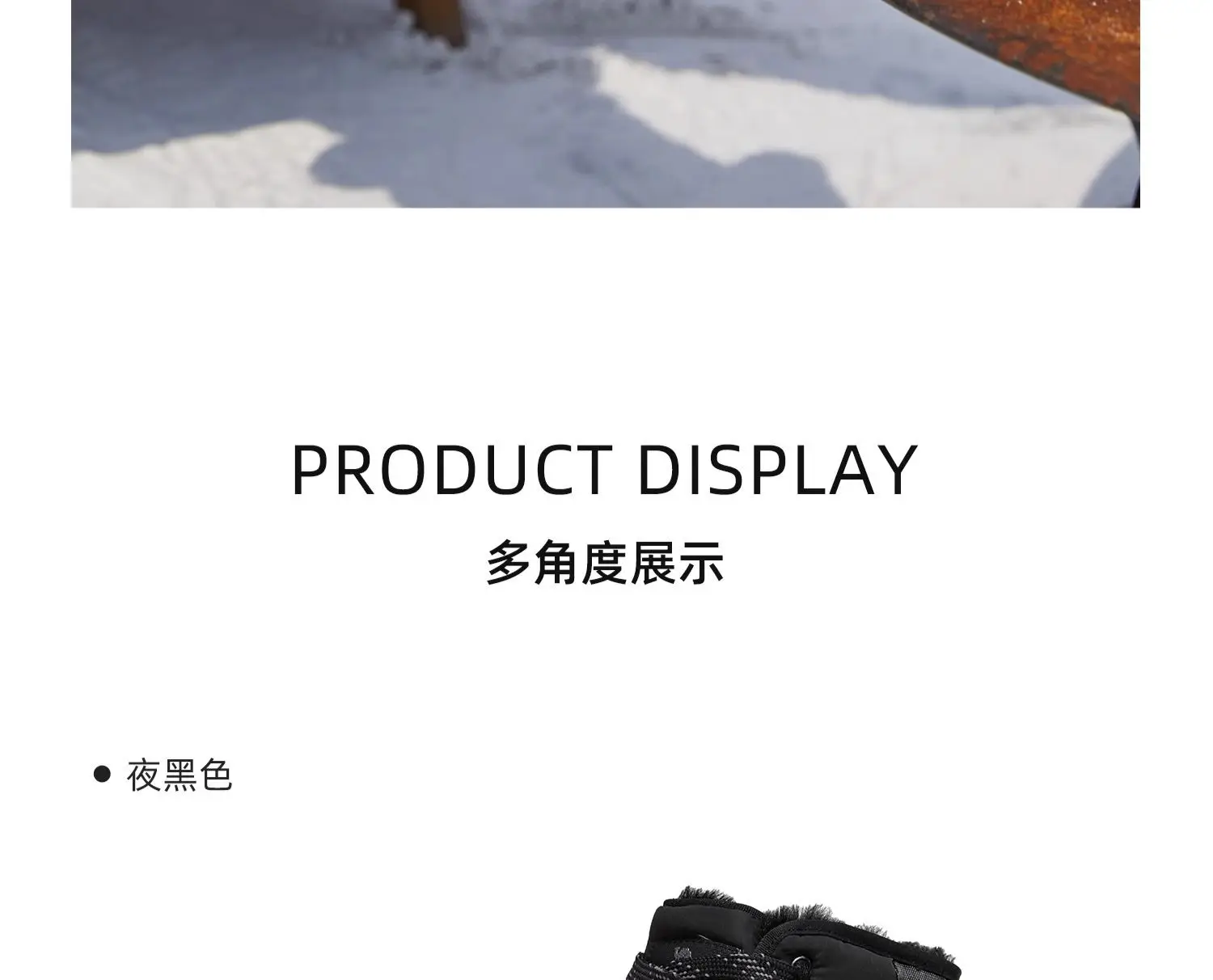 GOLDEN CAMEL Men's Winter Snow Boots Thick-Soled Non-Slip Cotton Shoes with Climb Heating Velvet Warm High-top Boot Cold Weather
