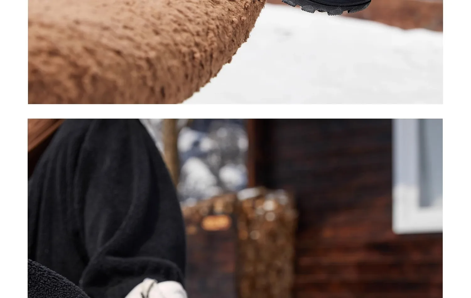 GOLDEN CAMEL Men's Winter Snow Boots Thick-Soled Non-Slip Cotton Shoes with Climb Heating Velvet Warm High-top Boot Cold Weather