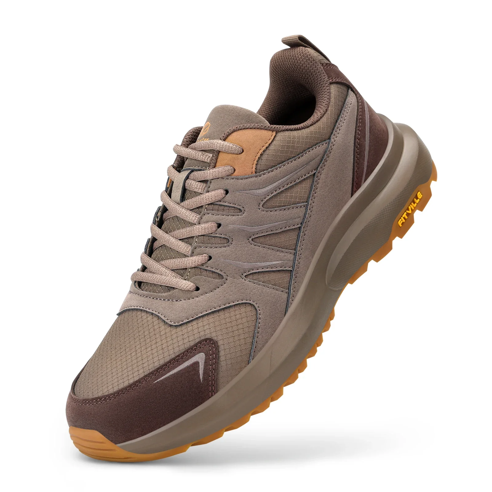 FitVille Men's Extra Wide Toe Box Orthopedic Sneakers, Lightweight Arch Support Hiking Walking Running Footwear, Comfort Shoes for Flat Feet, Swollen Feet & Bunions